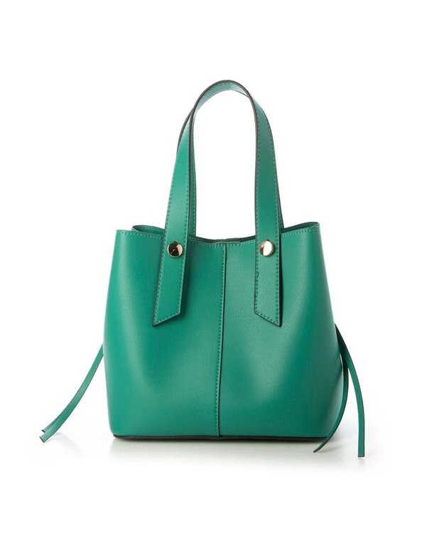 UNBILLION cachecache スタッズポイント両面合皮2wayトートバッグ グリーン