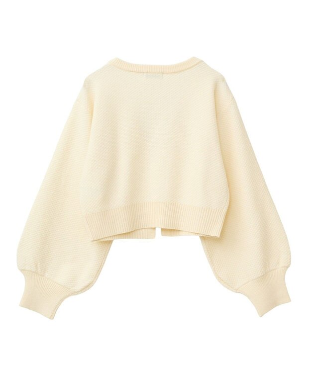 earth music&ecology パールボタンショートニットカーディガン Yellow