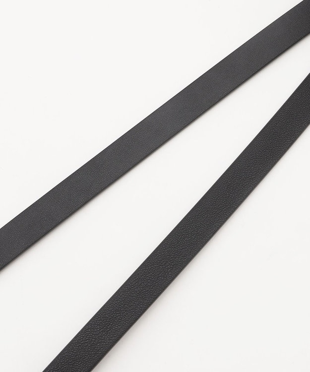 UNFILO プレートバックルベルト ブラック×ゴールド