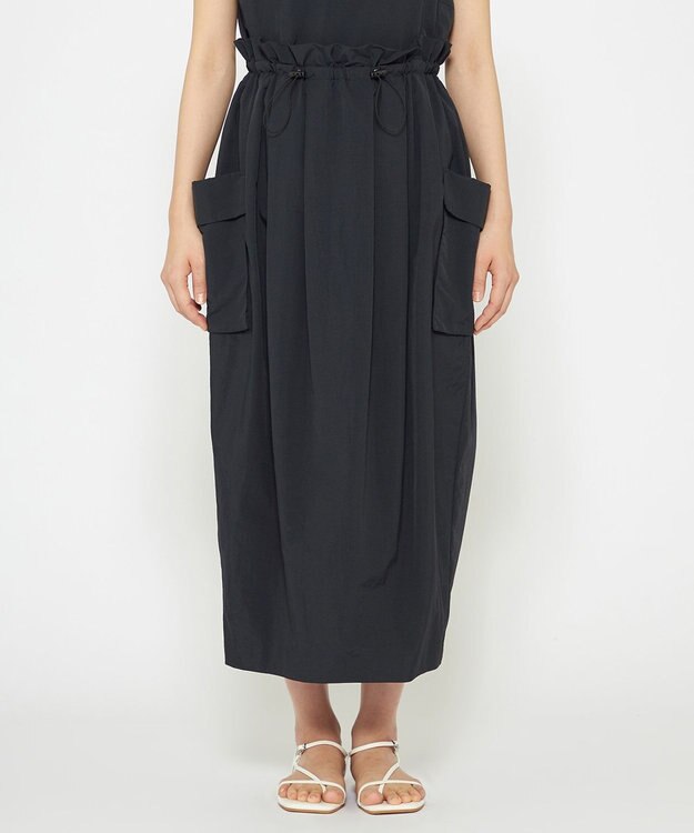 uncrave 【撥水・洗濯機洗い可】ライトプルーフナイロン スカート（uncrave WHITE） ブラック