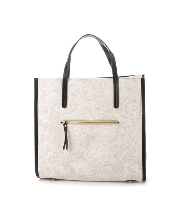 LA BAGAGERIE 【STOF】フラワープリントスクエアトート ホワイト