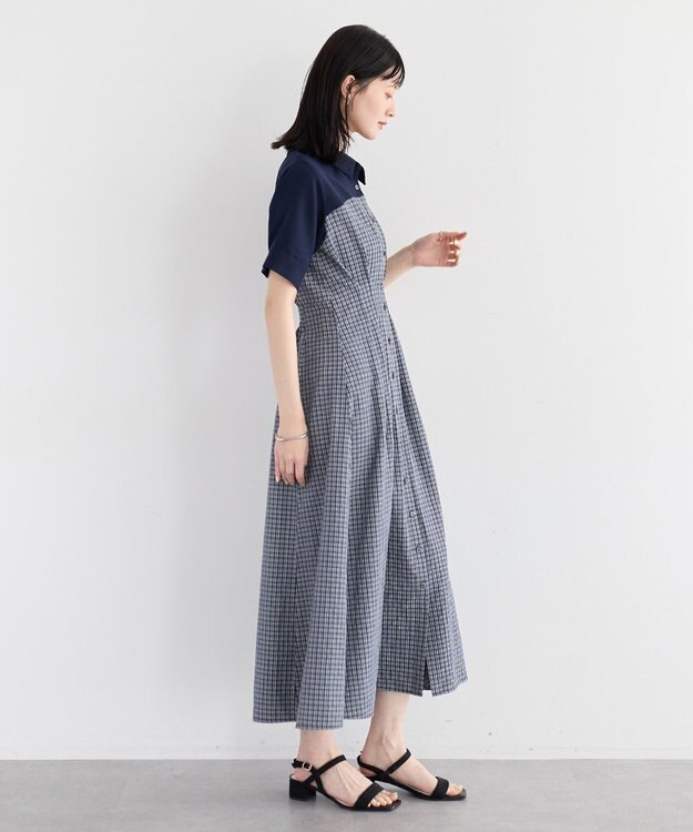 YECCA VECCA ハーフスリーブベアドッキングワンピース Check