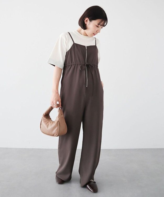 Green Parks ウエストリボンサロペット Gray