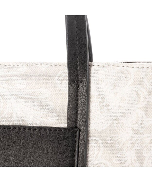 LA BAGAGERIE 【STOF】フラワープリントスクエアトート ホワイト