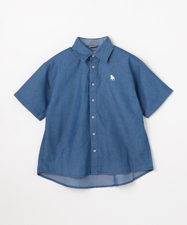 J.PRESS KIDS 【140-170cm】バックブル ダンガリー 半袖シャツ ネイビー