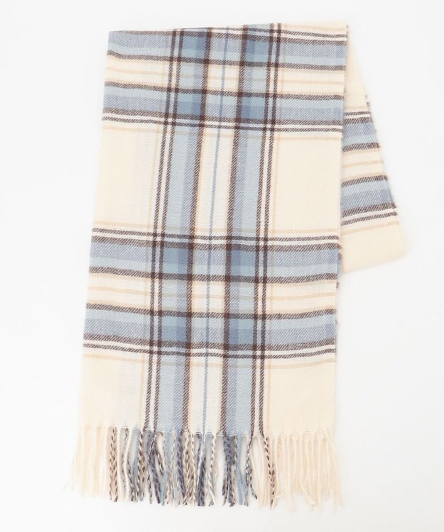 ANY SIS マルチチェック ストール ライトブルー系