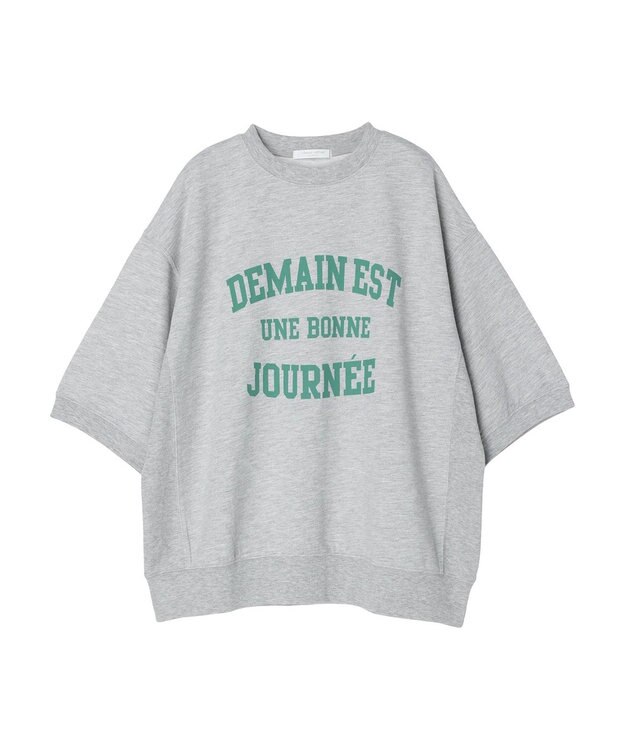 Green Parks ７分袖ロゴ裏毛プルオーバー Gray Mixture