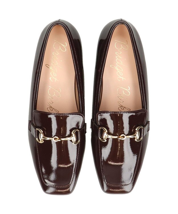 Bridget Birkin ＜抗菌消臭＞【Bridget Birkin】スクエアトゥビットローファー ダークブラウンエナメル