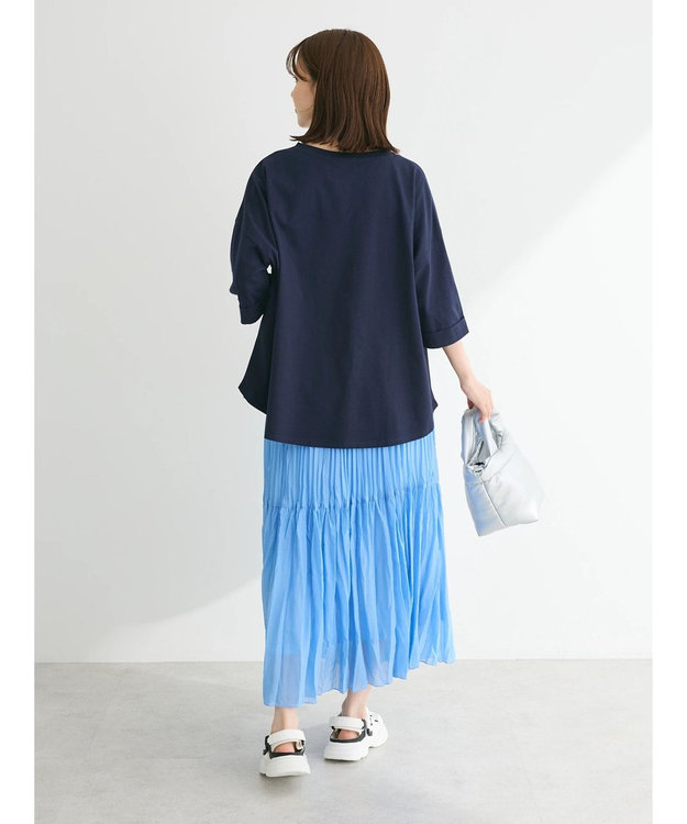 Green Parks インド綿 BIGサイズブロックロゴ半袖プルオーバー Navy