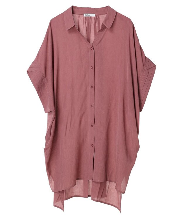 CRAFT STANDARD BOUTIQUE ヴィンテージボイルミルフィーユ襟付きシャツチュニック Pink