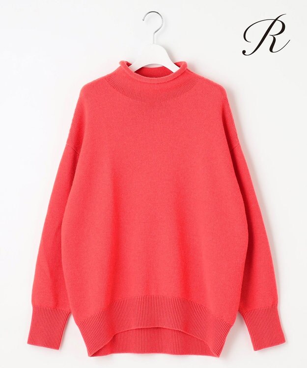 23区 【R(アール)】カシミヤブレンド ロールネックニット ローズ系