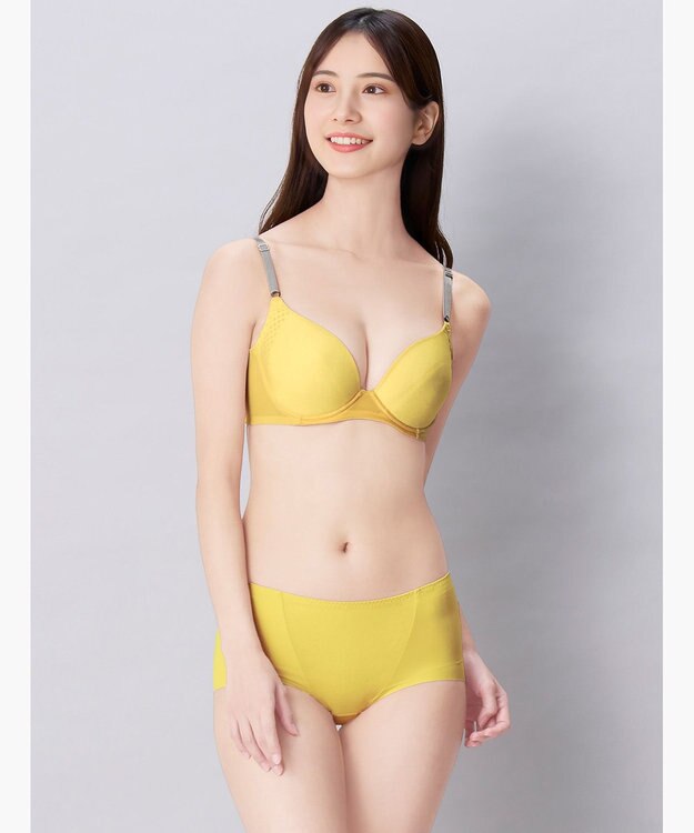 Wing ブラジャー 汗のベタつきや不快感を軽減 軽やかなつけごこち 背中すっきり 【夏のうすかるブラ】 春 夏 KB2873 ウイング／ワコール イエロー