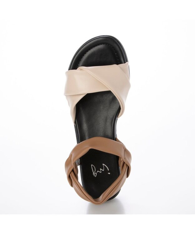 ing <ing>「もちっと新感覚」ソフトストレッチサンダル ベージュコンビ