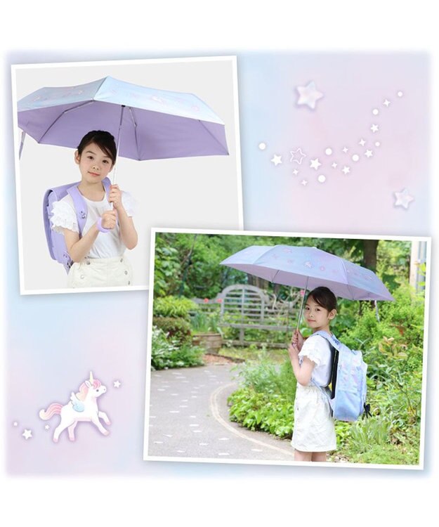 Mother garden マザーガーデン ユニコーン 晴雨兼用 折り畳み傘 子供用 50cm 0