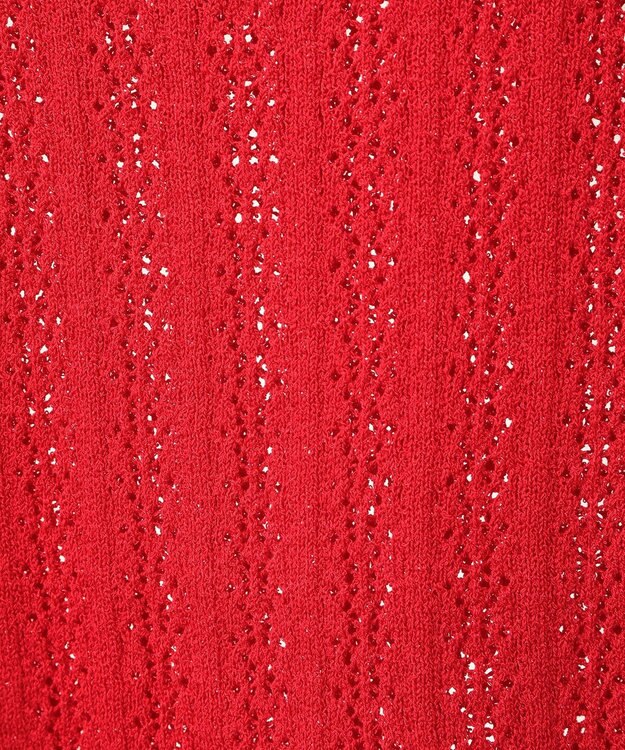 earth music&ecology 透かしニットプルオーバー Red