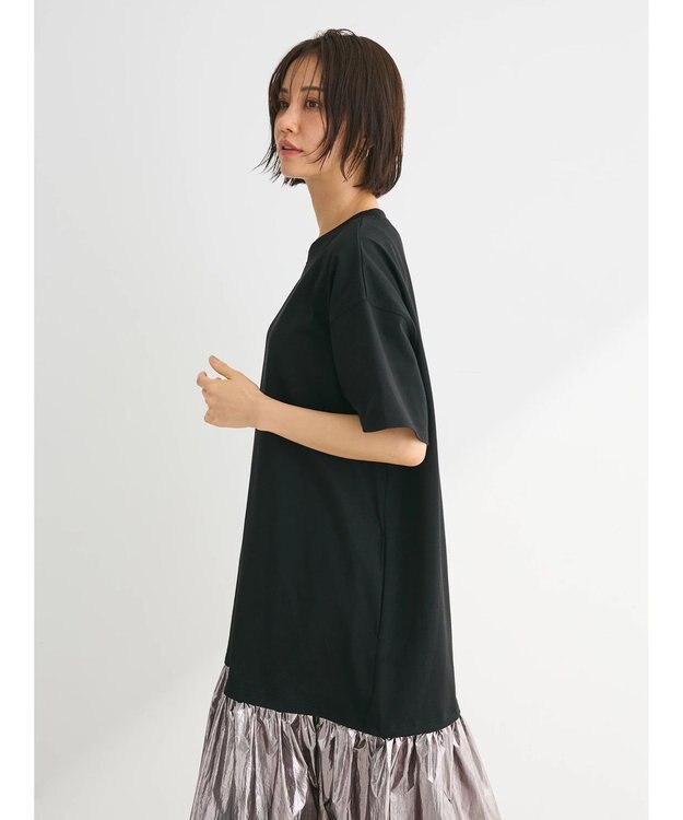 Green Parks ・ＥＬＥＮＣＡＲＥ　ＤＵＥ　メタリック切替ＴＥＥワンピ Black