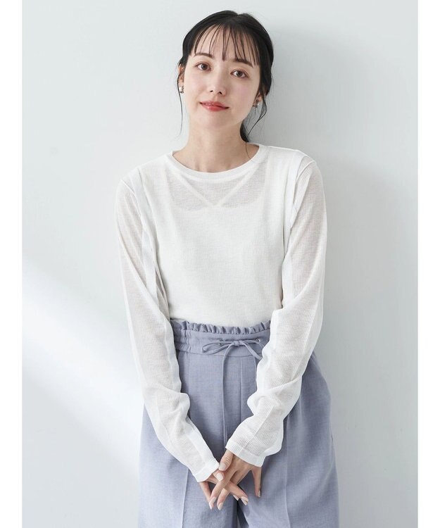 earth music&ecology シアーテレコプルオーバー Ivory