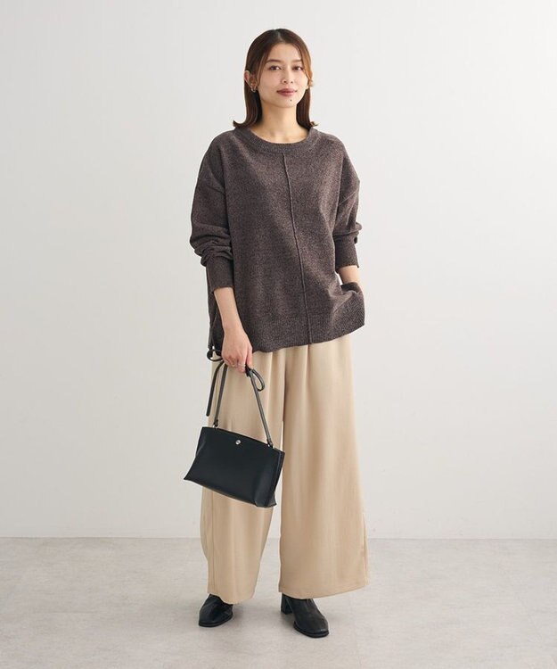 Green Parks ベロアモールリラックスサイズニットプルオーバー Charcoal Gray