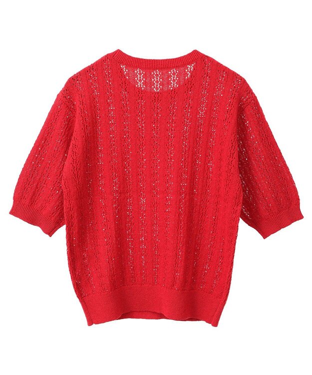 earth music&ecology 透かしニットプルオーバー Red