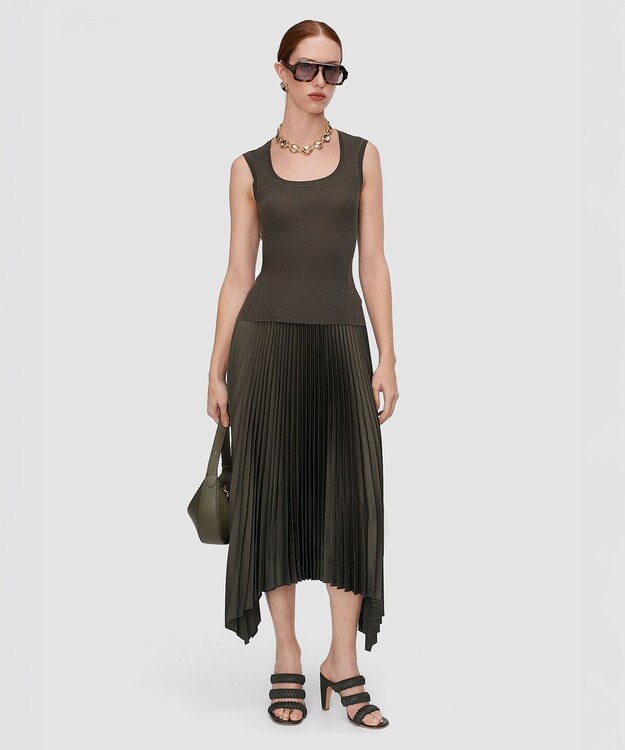 JOSEPH ニットウィーブプリッセスカート ADE Palm Leaf