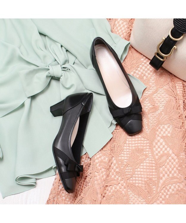 Riz raffinee <Riz raffinee>【3E】グログランリボンパンプス ブラック