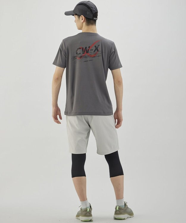 CW-X 【UNISEX】 CW-X トップス Ｔシャツ 半袖 3分袖 Ｕネック メッシュ素材 UVカット率90%以上(本体) ユニセックス DLR195 /ワコール ダークブラウン