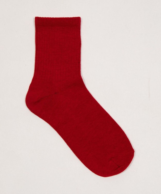 WEGO アルファベット刺繍ソックス レッド