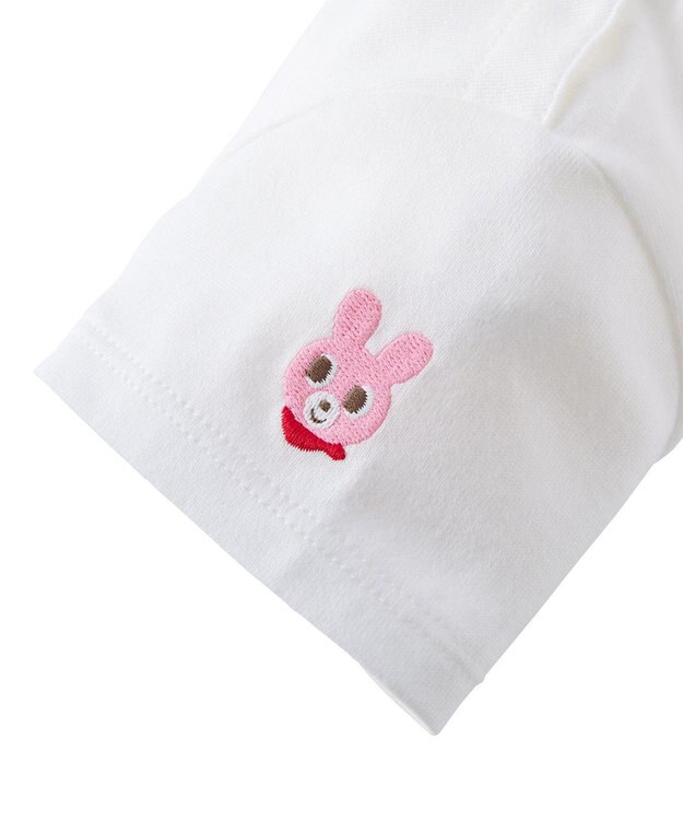 MIKI HOUSE HOT BISCUITS 【80-120cm】キャビット×さくらんぼ 半袖Tシャツ 白