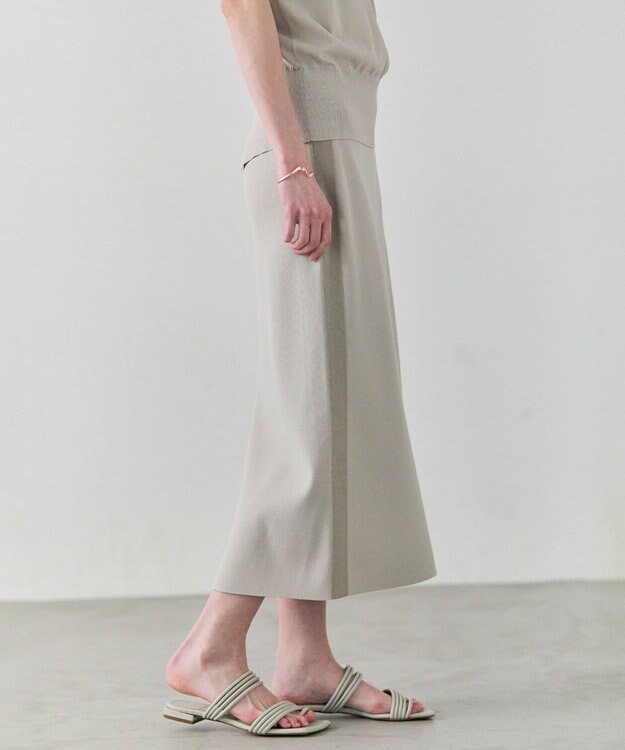 BEIGE， NADIA / 異素材ライン ストレッチニットスカート L.Taupe