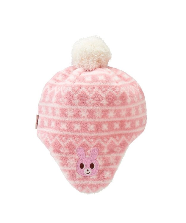 MIKI HOUSE HOT BISCUITS 【42-46cm】ぼん天付フリース素材の帽子 ピンク
