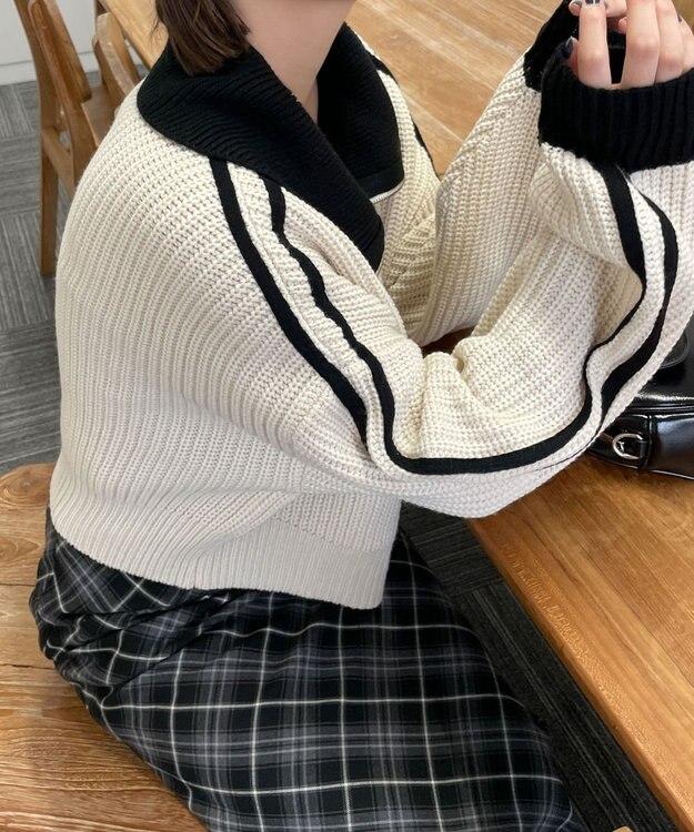 WEGO ハーフジップニットプルオーバー ホワイトその他