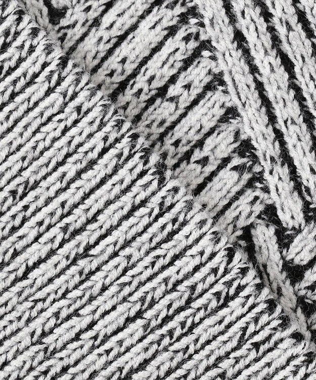 JOSEPH HOMME ビッグジオメトリージャガード　クルーネック ライトグレー系