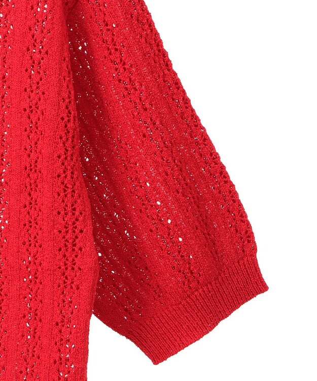 earth music&ecology 透かしニットプルオーバー Red