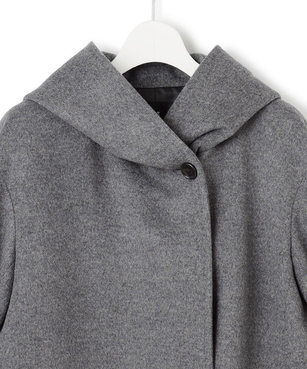 23区 ウールカシミヤビーバー フーデット コート グレー系