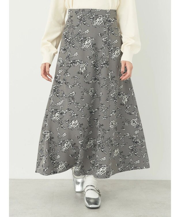 earth music&ecology バックレースアップスカート Gray