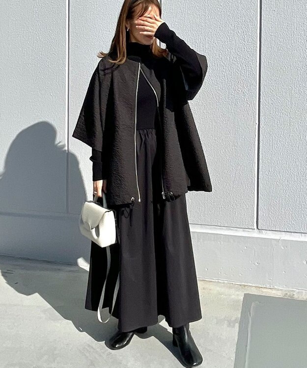 Green Parks AnriettMusee フロントジップジャガードブルゾン Black