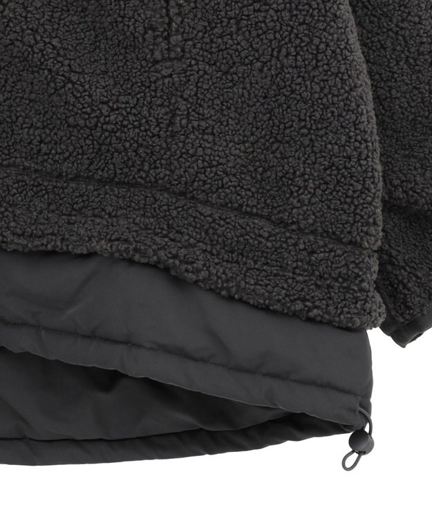 Green Parks 異素材コンビスタンドボアブルゾン Charcoal Gray