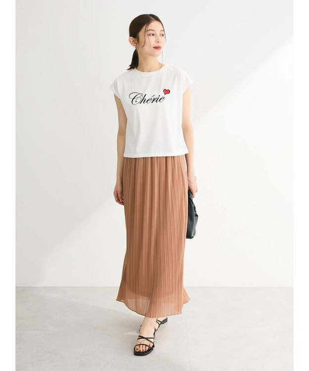 Green Parks ラメプリーツＩラインスカート Terracotta