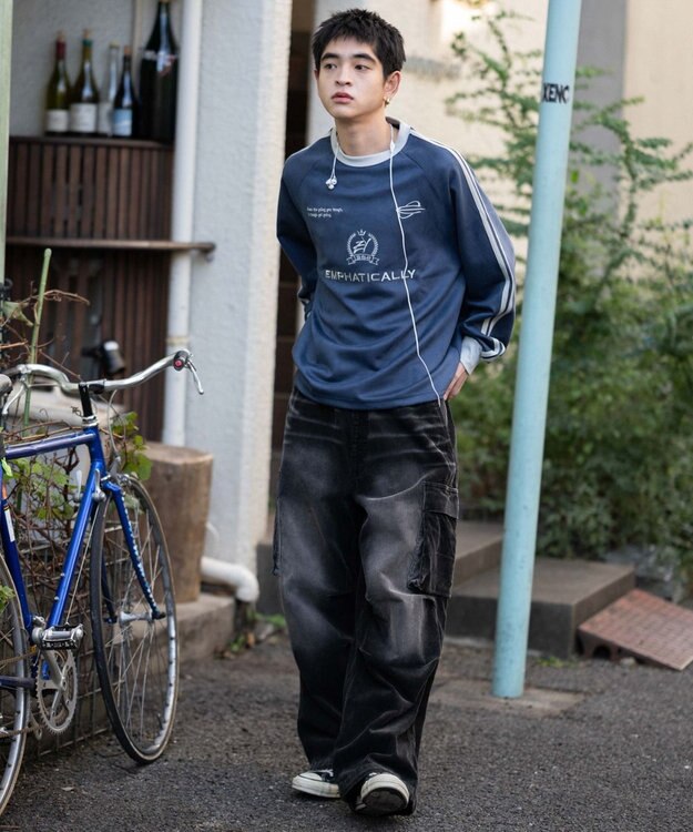 WEGO 【ユニセックス着用ITEM】フェイクスウェードゲームプルオーバー ネイビー