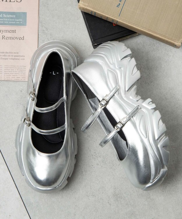 WEGO 2WAYベルトシューズ シルバー