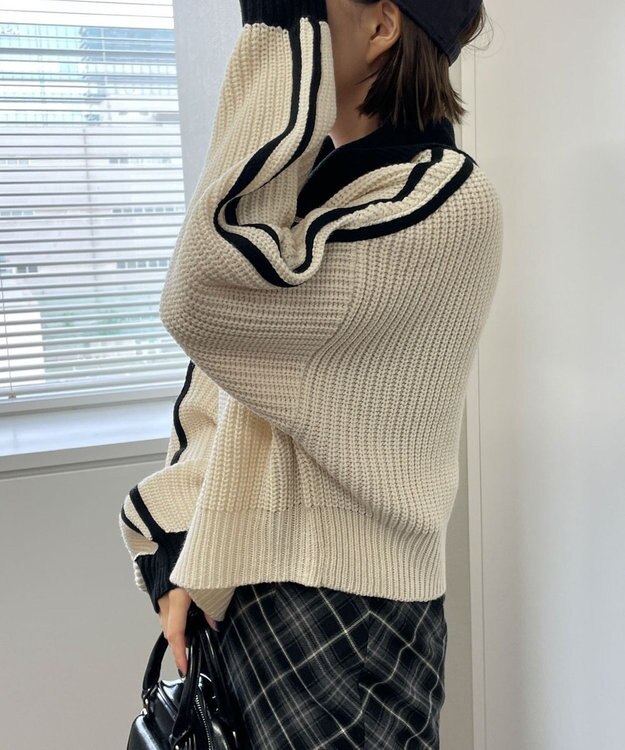 WEGO ハーフジップニットプルオーバー ホワイトその他