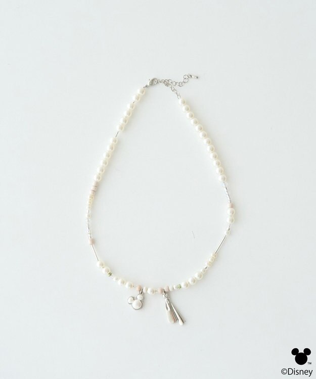 earth music&ecology 【予約】Disney/ミッキーモチーフビーズネックレス シルバー