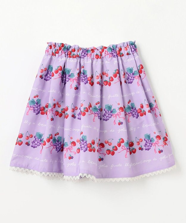 ANY KIDS 総柄フルーツ スカート ラベンダー