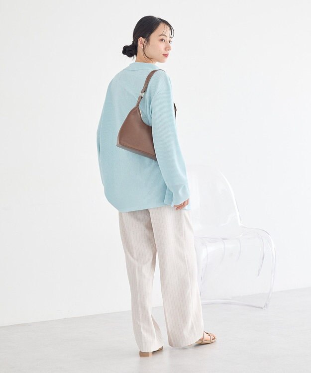 earth music&ecology テーラーカラーニットカーディガン Blue