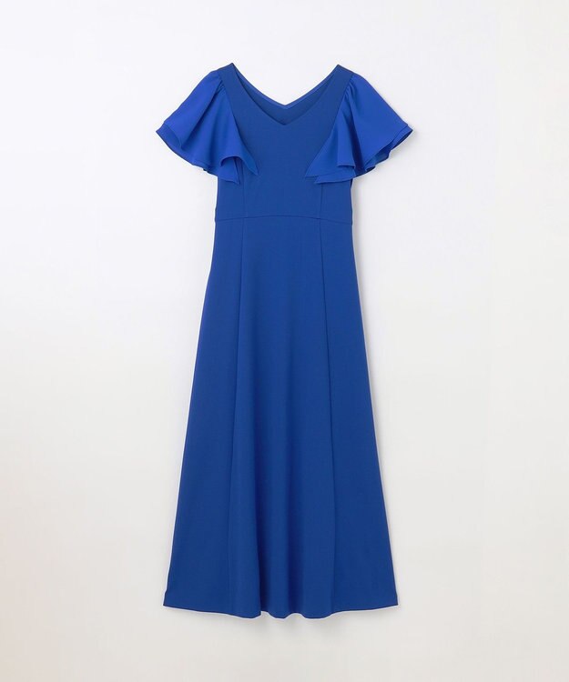 GRACE CONTINENTAL フリルスリーブカットワンピース ブルー