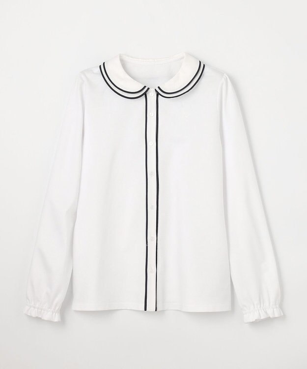 組曲 KIDS 【150-170㎝】ダブルカラー ブラウス オフホワイト系