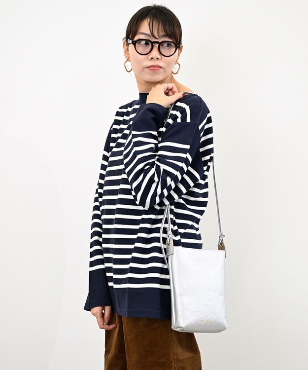 Hekhèr Le Style de Vie 新素材・新色追加【日本製】シュリンクレザー ショルダーバッグ シルバー シルバー