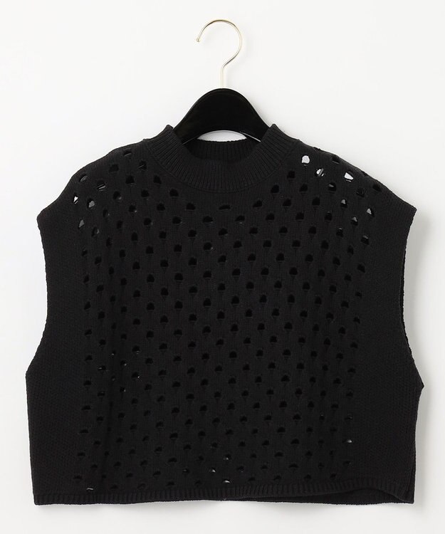 GRACE CONTINENTAL スラッシュニットトップ ブラック