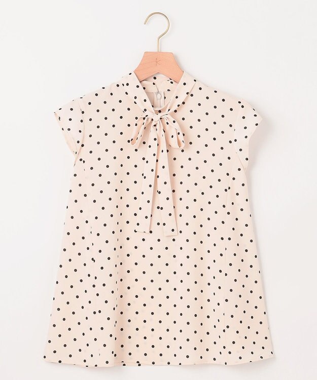 組曲 【WEB限定】ドットプリントデシン ボウタイ付きブラウス エクリュ×ブラック系5