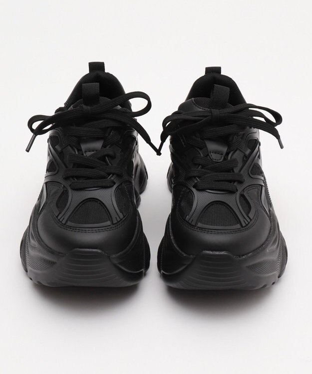 WEGO 【SMLサイズ展開】ラバーコンビ厚底スニーカー ブラック